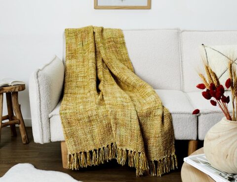 Κουβέρτες & Ριχτάρια Chunky Knitted Plaid 125X150Cm A2 Tx0077