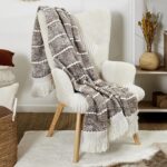 Κουβέρτες & Ριχτάρια Dark Grey Acry Fringed Plaid 120X150Cm A1 Tx0055