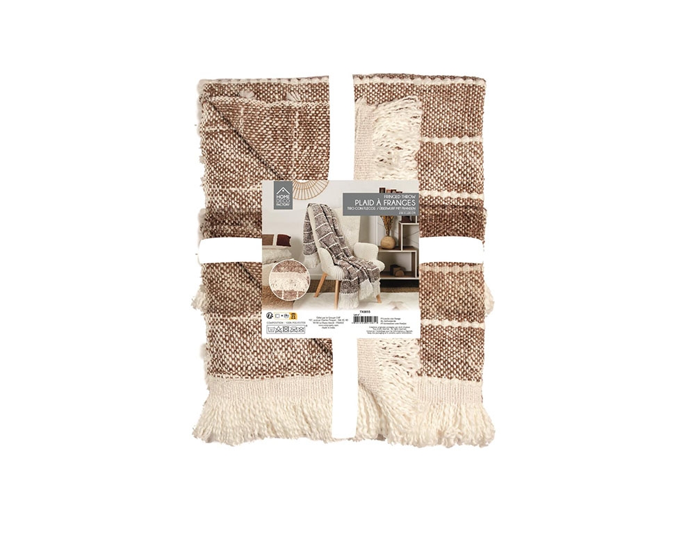 Κουβέρτες & Ριχτάρια Dark Grey Acry Fringed Plaid 120X150Cm A1 Tx0055
