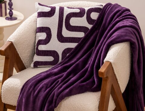 Κουβέρτες & Ριχτάρια Plaid Flanel Violet 130X180