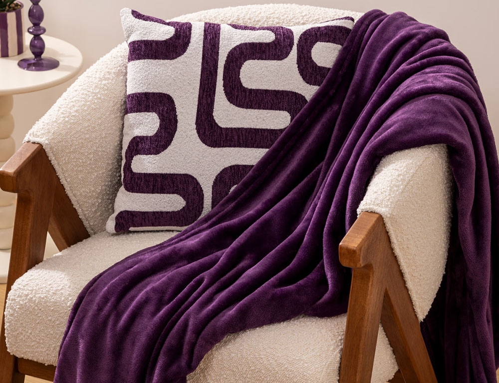 Κουβέρτες & Ριχτάρια Plaid Flanel Violet 130X180