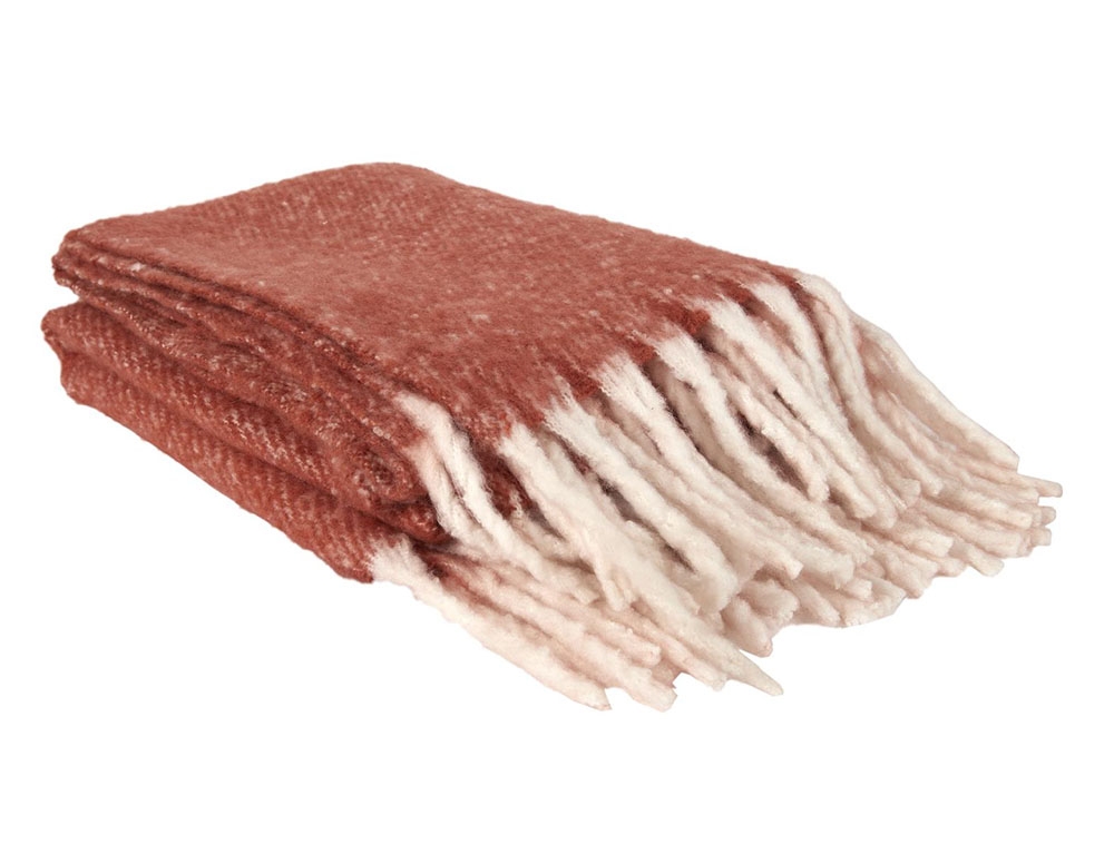 Κουβέρτες & Ριχτάρια Terracotta Plaid With Fringes 120X150Cm Tx0078