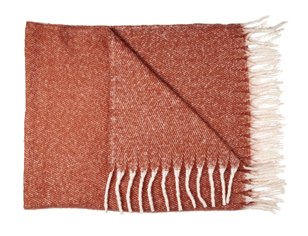 Κουβέρτες & Ριχτάρια Terracotta Plaid With Fringes 120X150Cm Tx0078