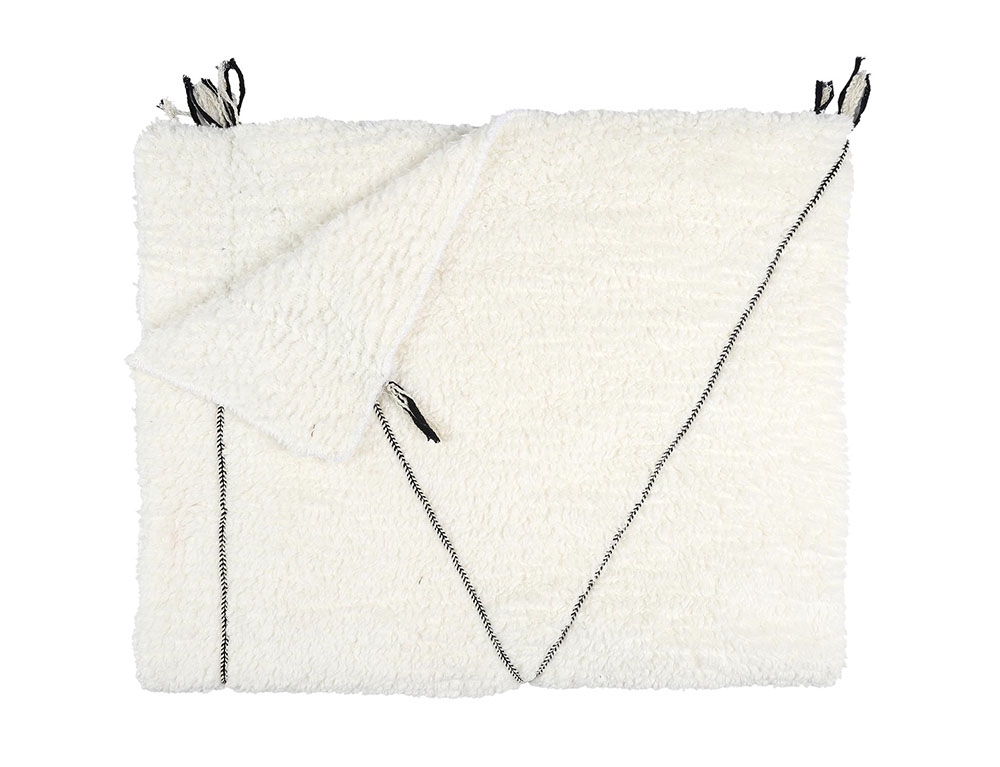 Κουβέρτες & Ριχτάρια White Sherpa Plaid With Triangle Pattern 130X160Cm