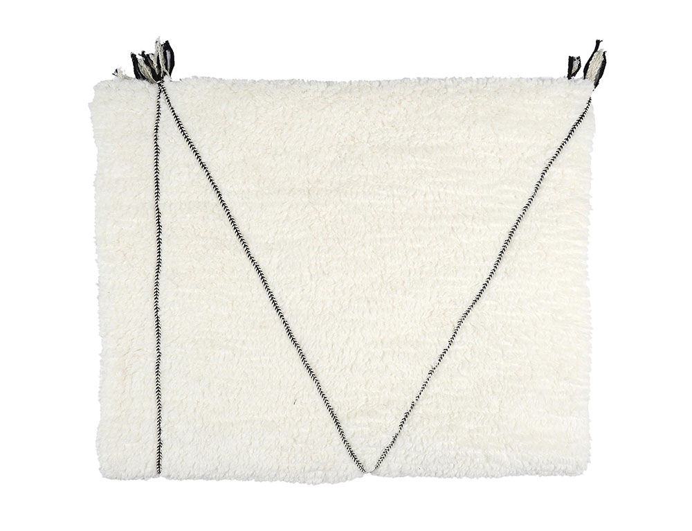 Κουβέρτες & Ριχτάρια White Sherpa Plaid With Triangle Pattern 130X160Cm