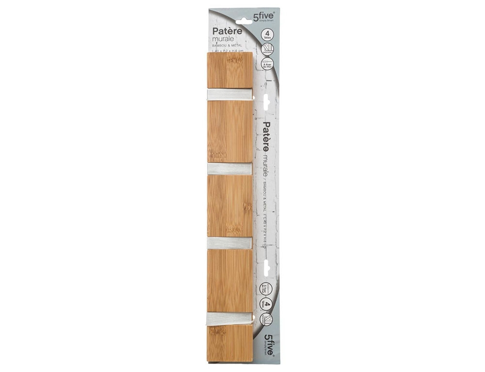 Κρεμάστρες & Καλόγεροι Bamboo/Mtl Fold Wall Hook 4H Five 151577