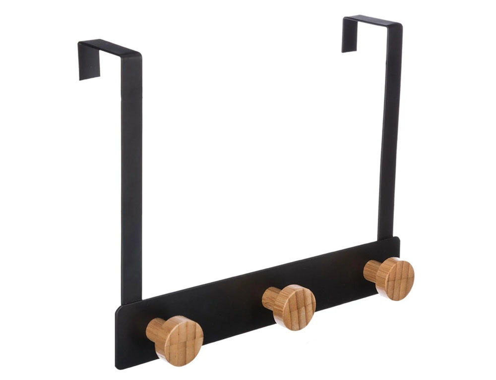 Κρεμάστρες & Καλόγεροι Door Hook Mtl/Bamb Black 3H 151569A