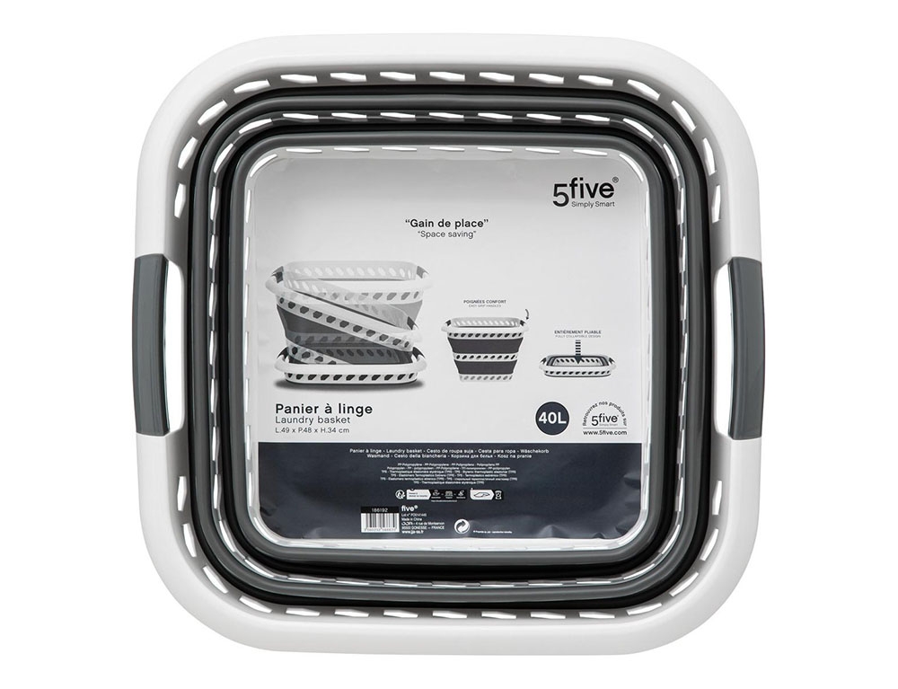 Λεκάνες Ρούχων Collapsible Basket 40L White Five 186192
