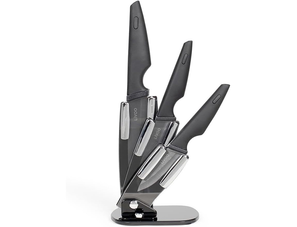 Μαχαίρια Block Of 3 Ceramic Knives With Holder Livoo Mec13