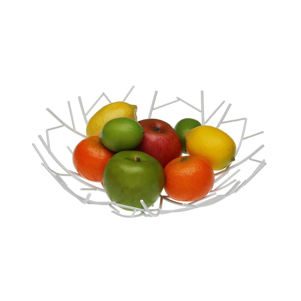 Μπολ για Φρούτα Versa Λευκό Μέταλλο Χάλυβας 30 x 9 x 30 cm