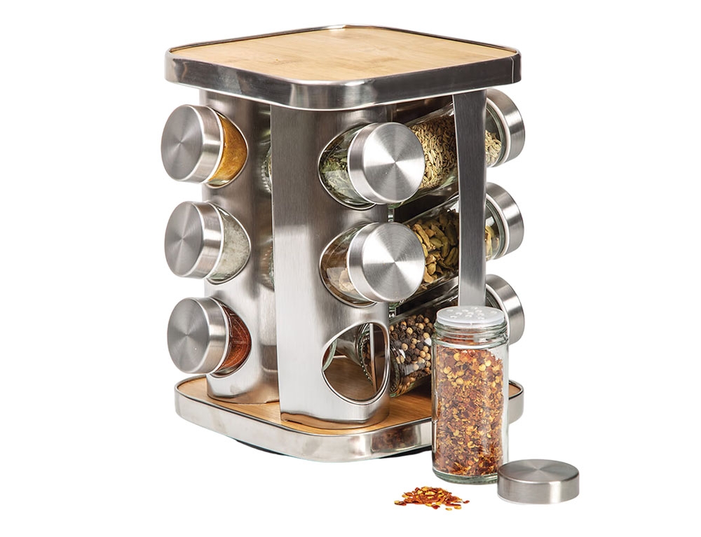 Μύλοι Και Δοχεία Μπαχαρικών Spice Rack X12 Rota Ss+Bam Five 189583