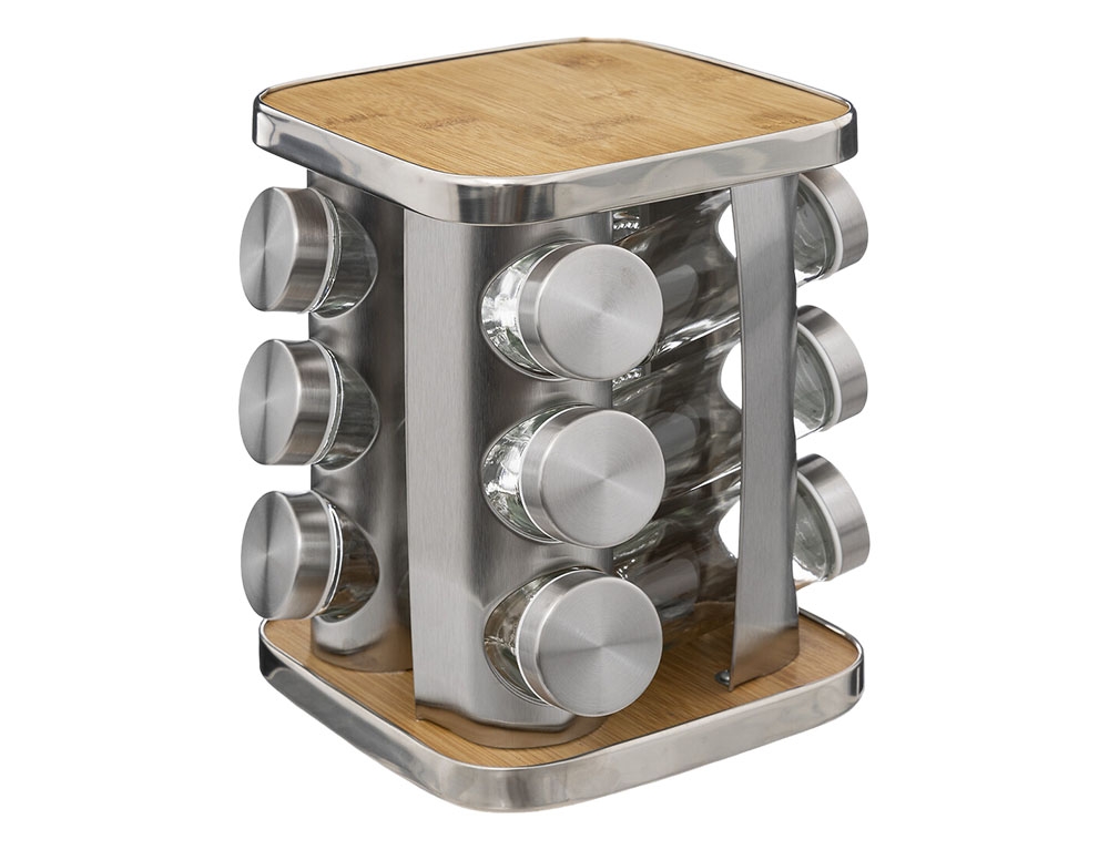 Μύλοι Και Δοχεία Μπαχαρικών Spice Rack X12 Rota Ss+Bam Five 189583