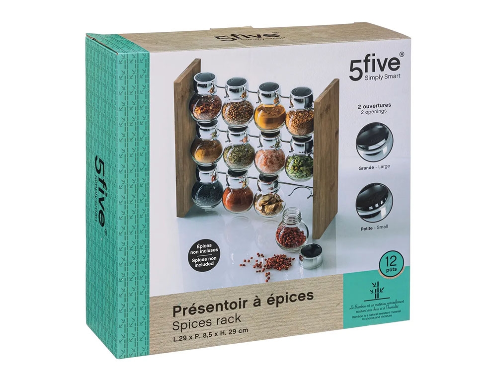 Μύλοι Και Δοχεία Μπαχαρικών Spice Rack X12 Straight Bam 146666