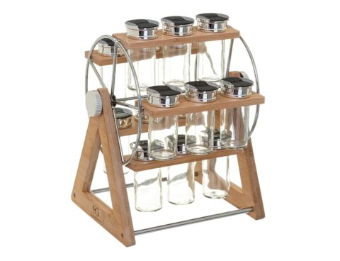 Μύλοι Και Δοχεία Μπαχαρικών Spice Rack X15 Wheel Glass+Bam Five 146665