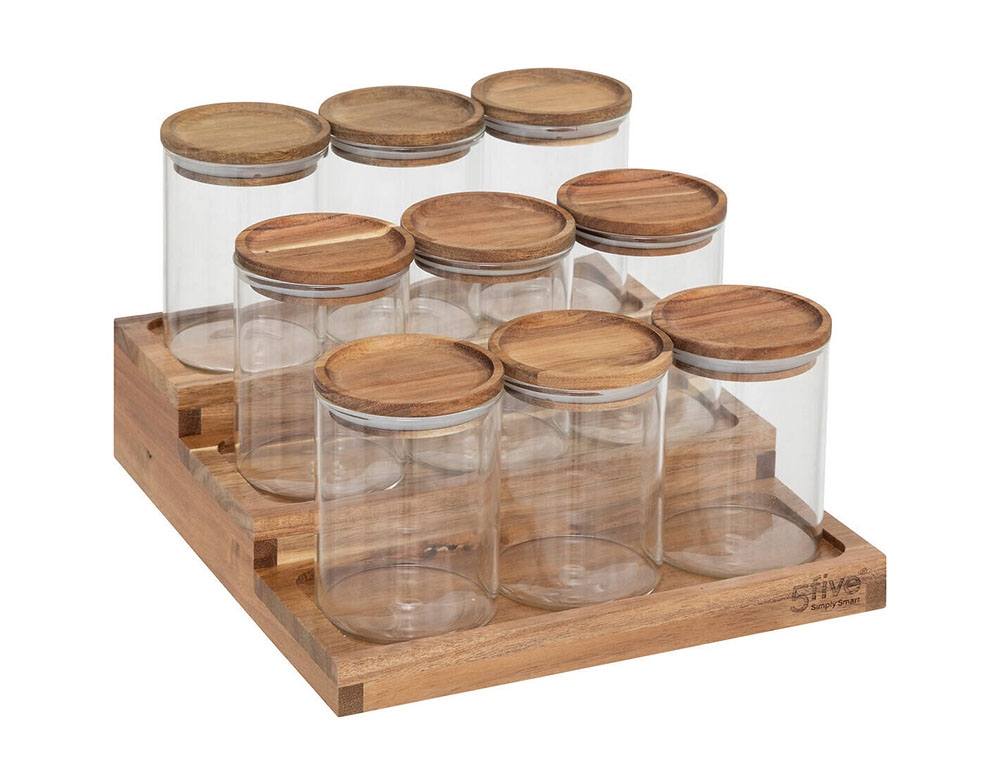 Μύλοι Και Δοχεία Μπαχαρικών Spice Rack X9 Gla+Aca Harmony
