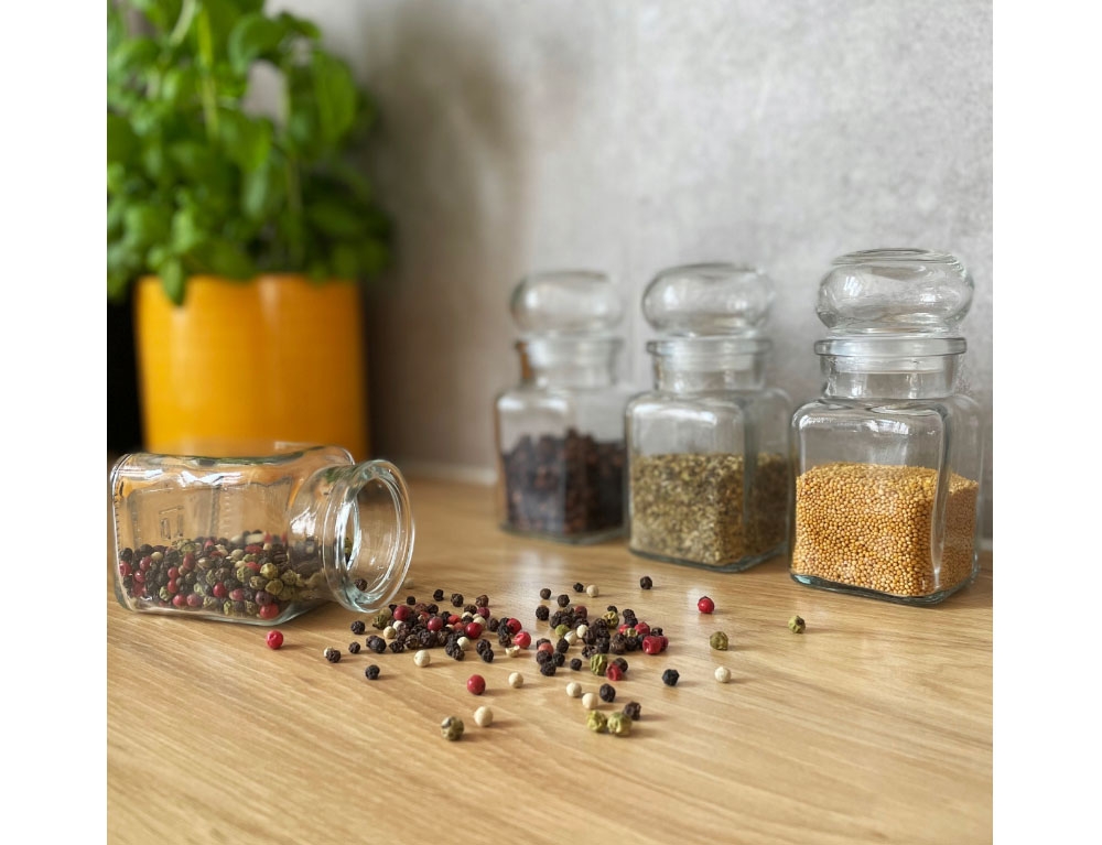 Μύλοι Και Δοχεία Μπαχαρικών Storage Jar Eh Glass 150Ml 4Pcs Cf5000660