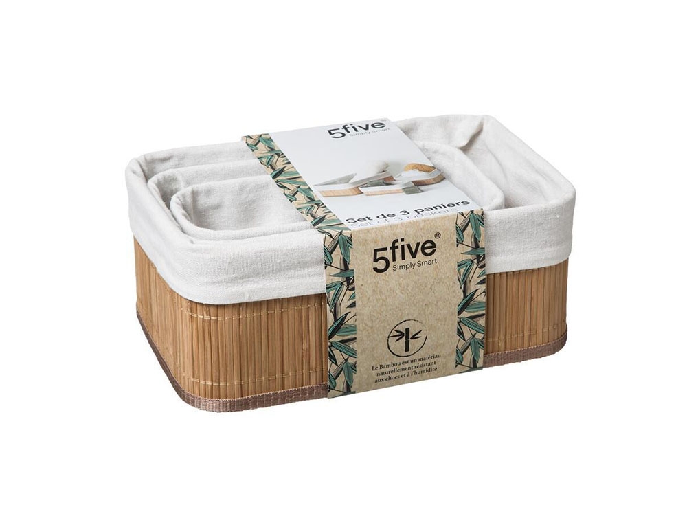 Organizers & Θήκες Τακτοποίησης Basket Set X3 Natural Bamboo