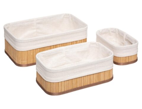 Organizers & Θήκες Τακτοποίησης Basket Set X3 Natural Bamboo