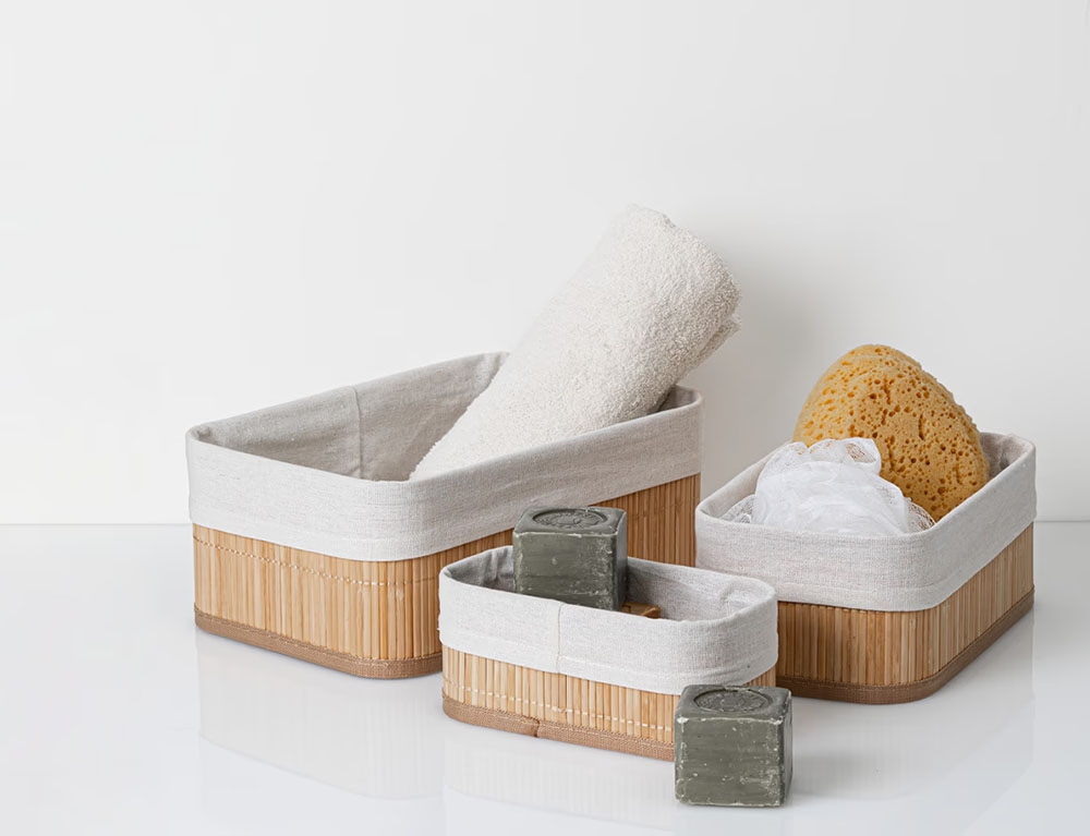 Organizers & Θήκες Τακτοποίησης Basket Set X3 Natural Bamboo