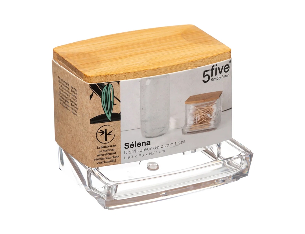 Organizers & Θήκες Τακτοποίησης Q-Tip Dispenser Selena Bamboo 161081
