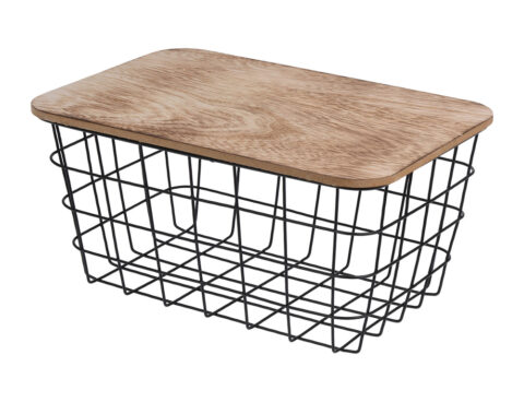 Οργάνωση Κουζίνας Basket Metal H &Amp; S Collection With Mdf Top Ma10001