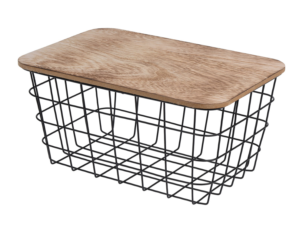 Οργάνωση Κουζίνας Basket Metal H &Amp; S Collection With Mdf Top Ma10001
