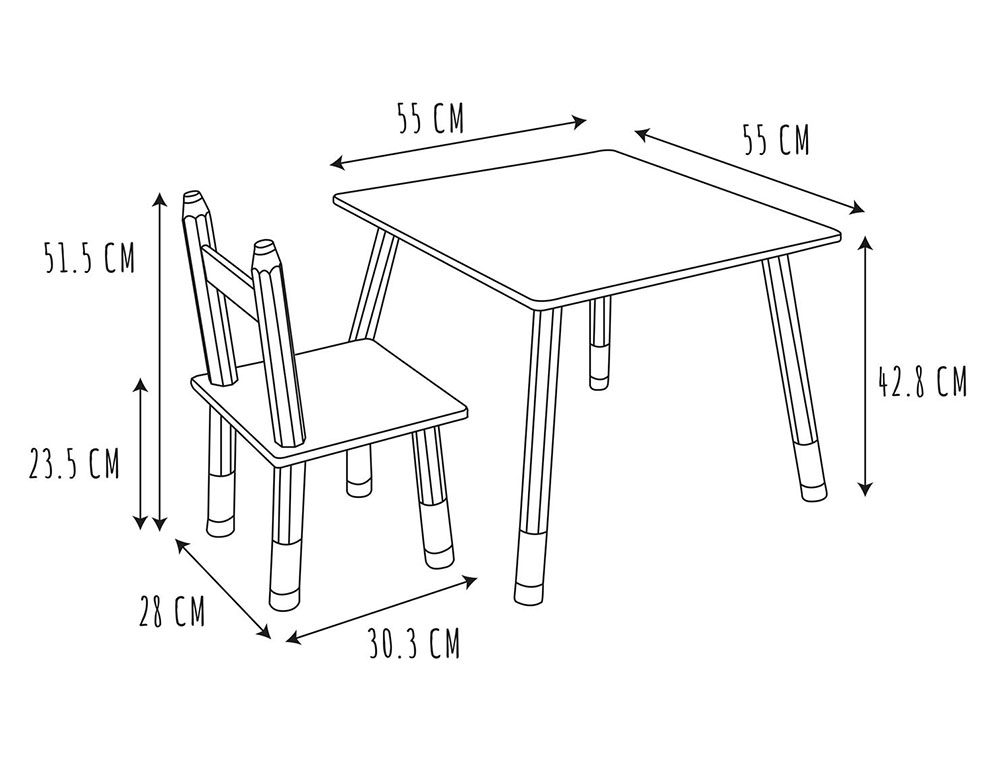 Παιδικό Δωμάτιο & Διακόσμηση Table And 2 Chairs Hd6740