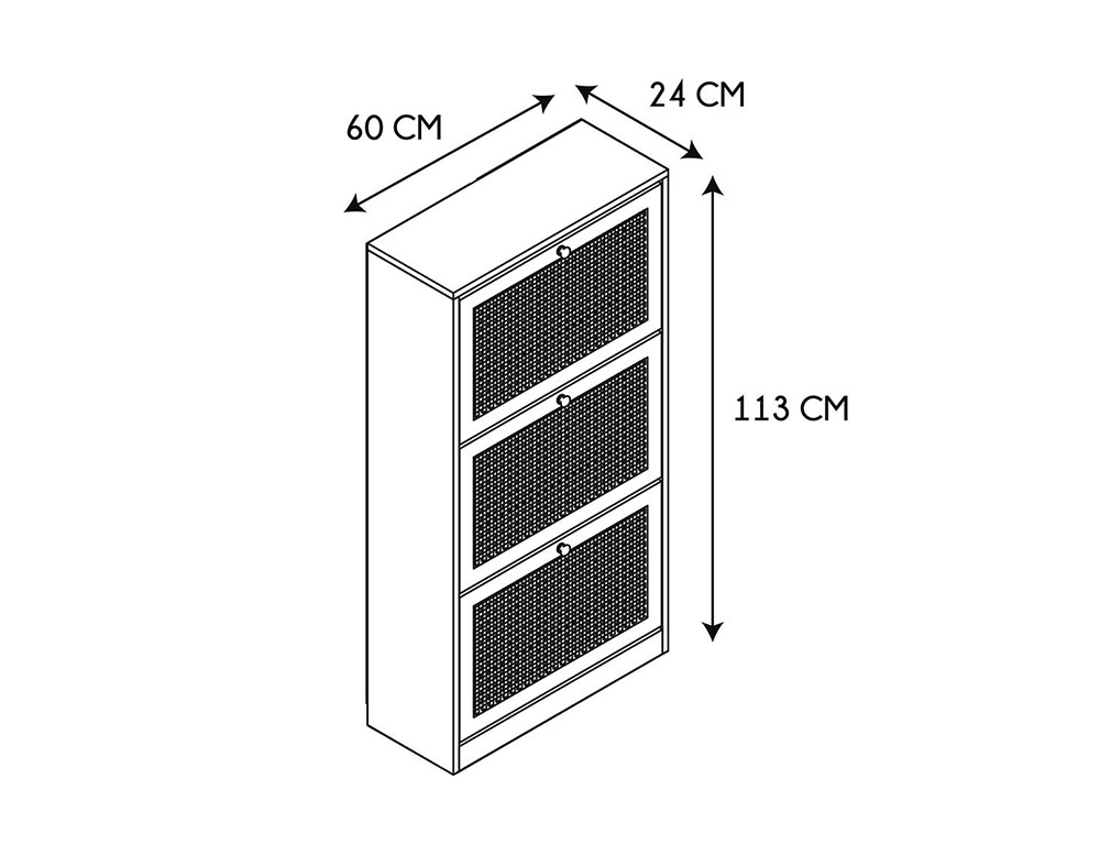 Παπουτσοθήκες Bali 3 Door Shoe Cabinet A1/M1 Hd0207