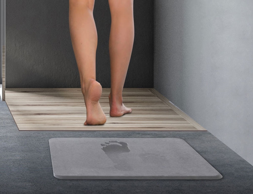 Πατάκια Απορρόφησης Νερού Μετά Το Ντουζ Diatomite Carpet 35X45 Grey 160928