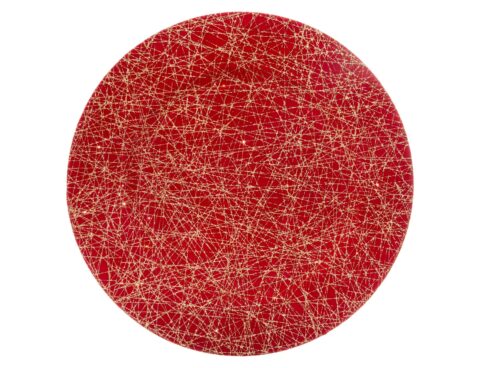 Πιάτα - Σετ Δείπνου/Καφέ Pres Plate Red + Gold Lines 152129C