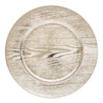 Πιάτα - Σετ Δείπνου/Καφέ Pres. Wood Round Plate Gold 129812Or