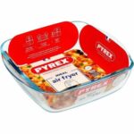 Πιάτο ψησίματος Pyrex Διαφανές Βοροπυριτικό γυαλί Τετράγωνο
