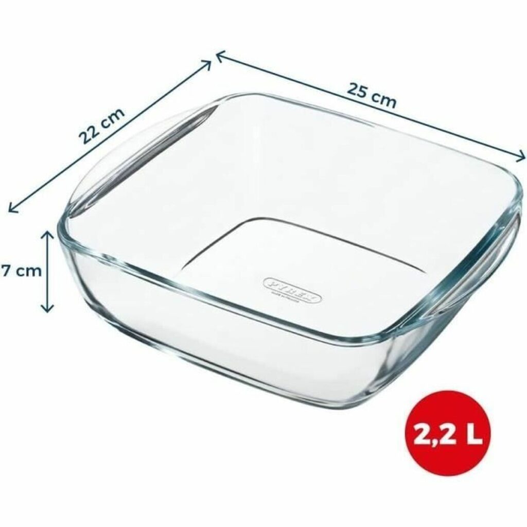 Πιάτο ψησίματος Pyrex Διαφανές Βοροπυριτικό γυαλί Τετράγωνο