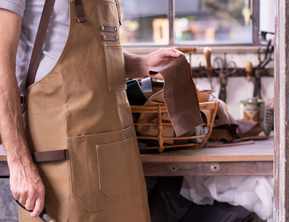 Ποδιές Κουζίνας Coated Canvas And Leather Apron Livoo Gs166