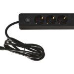 Πολύμπριζα Power Socket 3Way 2 Usb Black Kt9000020