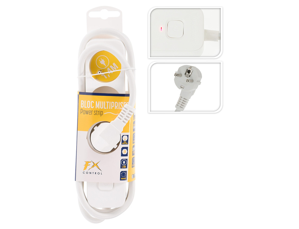 Πολύμπριζα Power Socket Fx Tools 3Way 140Cm White K16000530