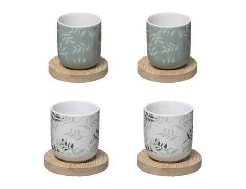 Ποτήρια, Κούπες & Κανάτες Coff 4Esp Cup Floral Green13Cl 173750