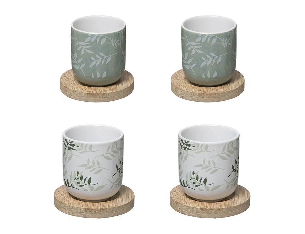 Ποτήρια, Κούπες & Κανάτες Coff 4Esp Cup Floral Green13Cl 173750