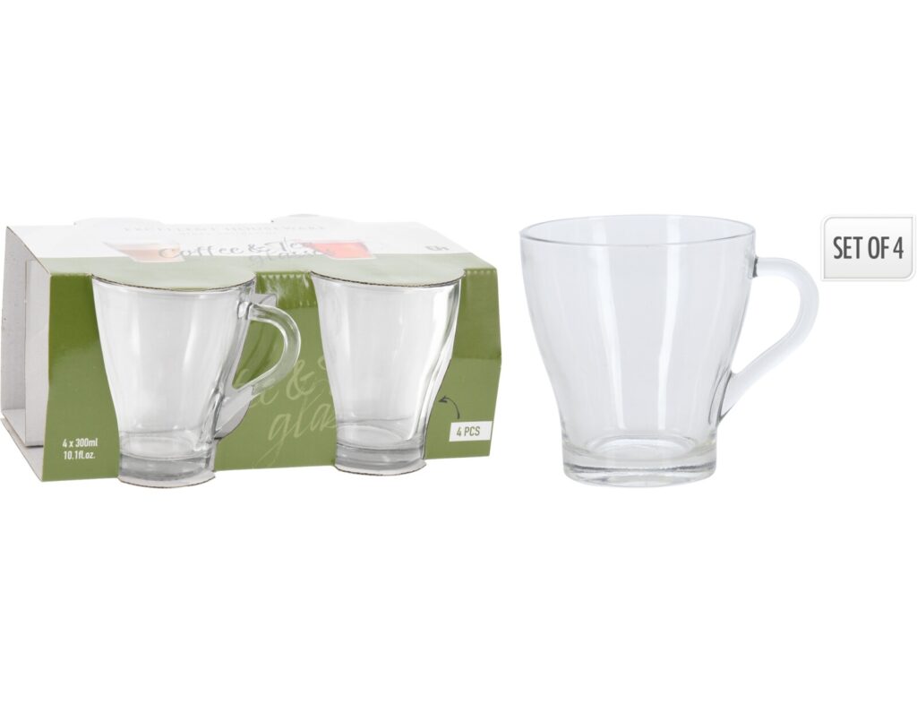 Ποτήρια, Κούπες & Κανάτες Coffee Tea Glass 300Ml 4Pcs Ye6000420