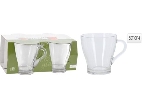 Ποτήρια, Κούπες & Κανάτες Coffee Tea Glass 300Ml 4Pcs Ye6000420