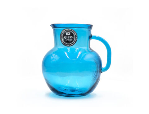 Ποτήρια, Κούπες & Κανάτες Kanata Glass Drops Ribbed 2,3L Aqua Blue