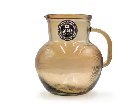 Ποτήρια, Κούπες & Κανάτες Kanata Glass Drops Ribbed 2,3L Cinnamon
