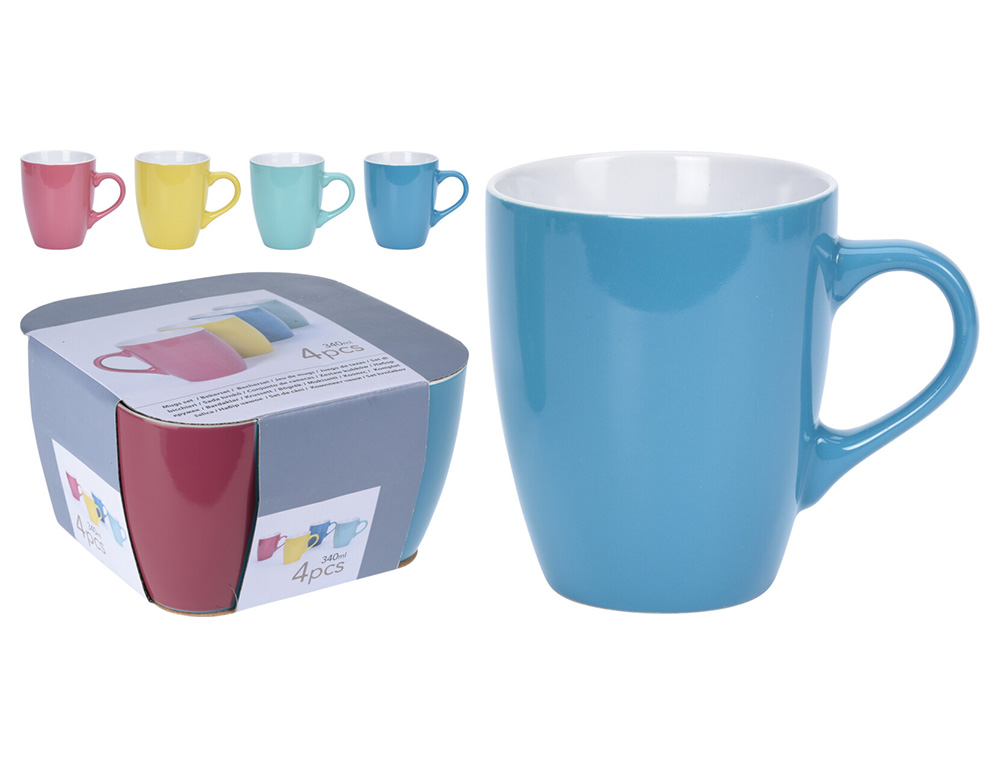 Ποτήρια, Κούπες & Κανάτες Mug 340Ml Eh Stoneware Set 4Pcs Q96000190