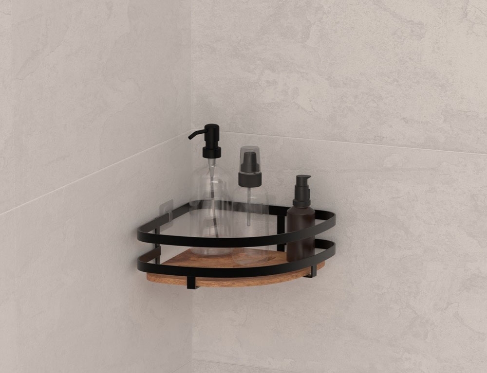 Ραφιέρες Ντουζ Sticker Angle Blackacia Shelf