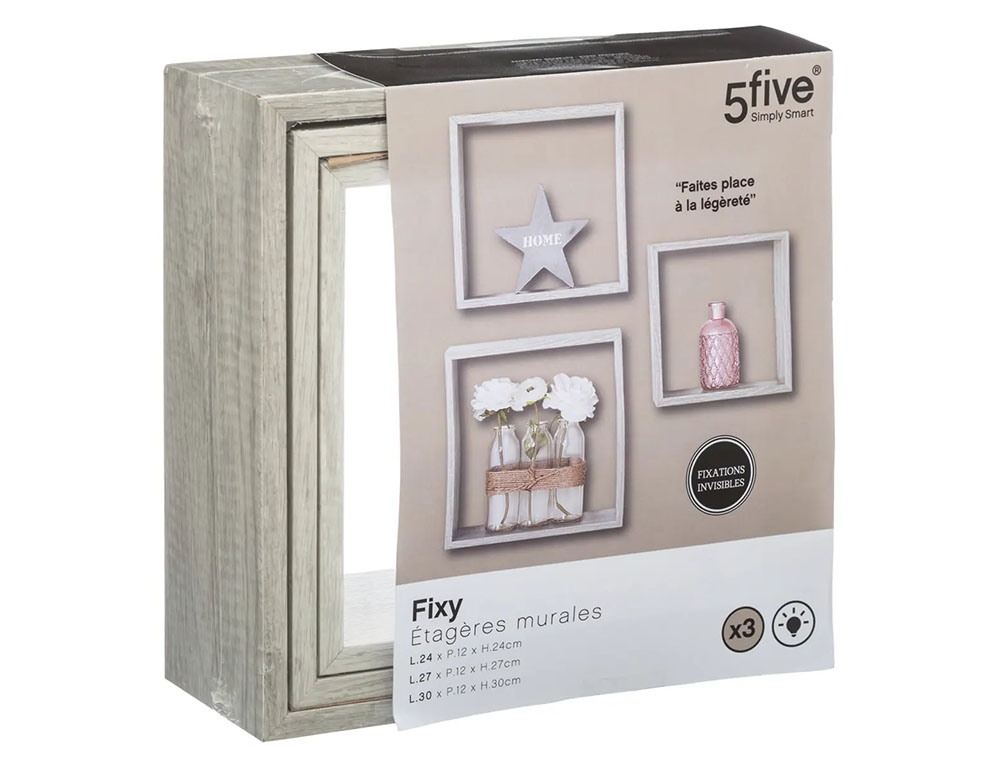 Ραφιέρες/Ράφια Τοίχου Wall Shelf Cube Oak Grey L X3 138957D