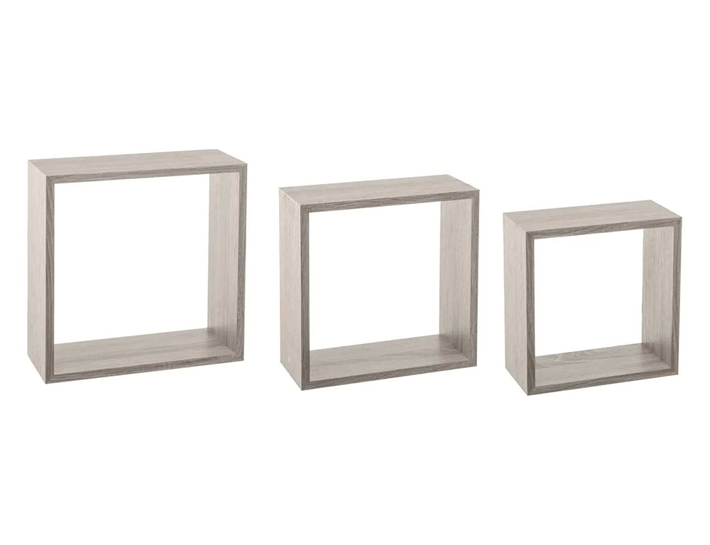 Ραφιέρες/Ράφια Τοίχου Wall Shelf Cube Oak Grey L X3 138957D