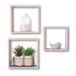 Ραφιέρες/Ράφια Τοίχου Wall Shelf Cube Oak Nat L X3 138957C