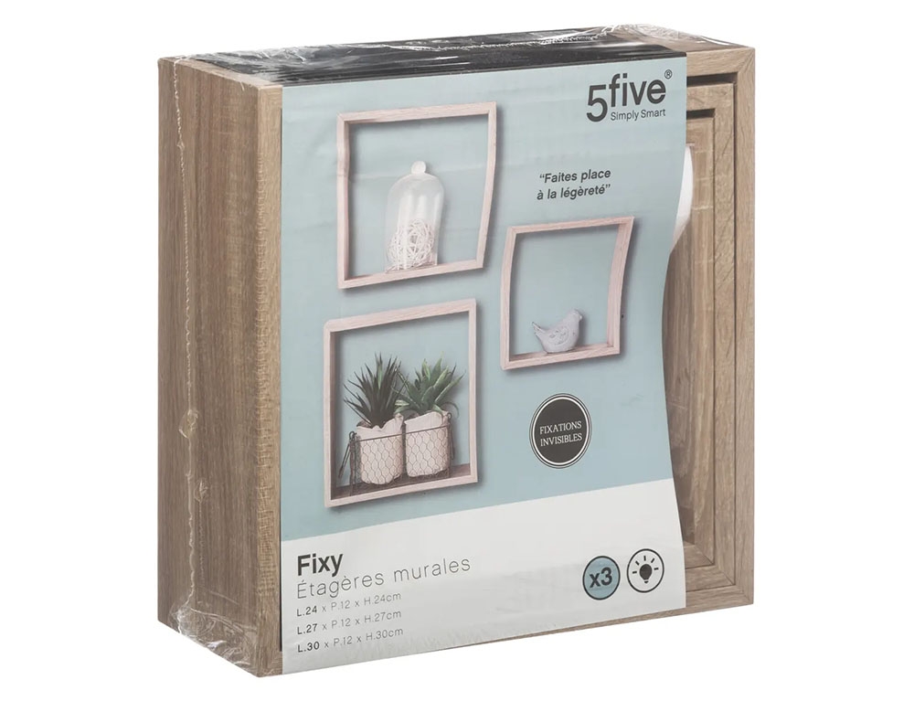 Ραφιέρες/Ράφια Τοίχου Wall Shelf Cube Oak Nat L X3 138957C