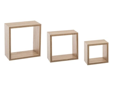 Ραφιέρες/Ράφια Τοίχου Wall Shelf Cube Oak Nat S X3 138956C