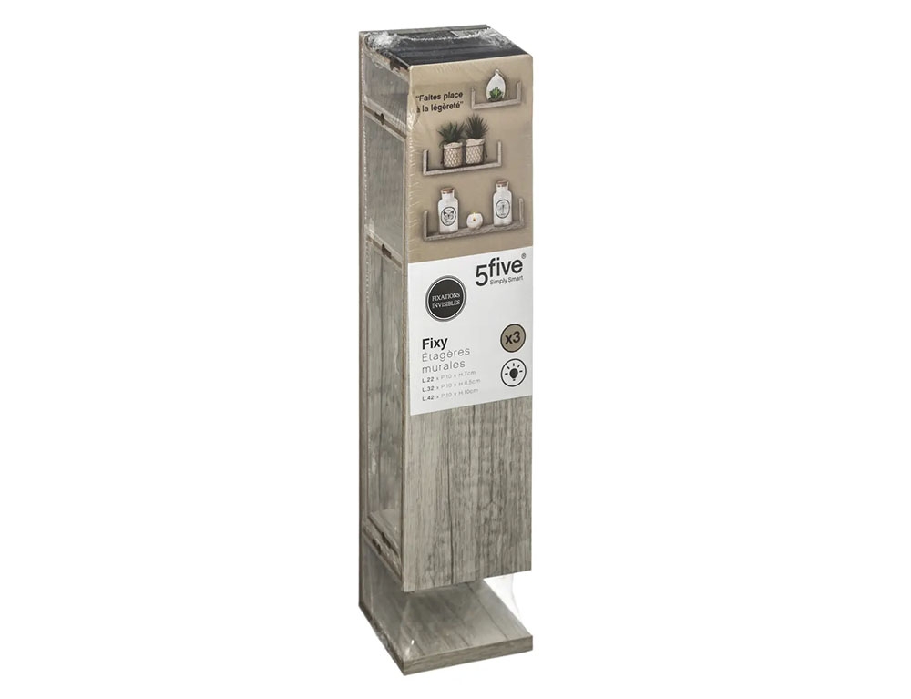 Ραφιέρες/Ράφια Τοίχου Wall Shelf Edge Oak Grey X3 138955D